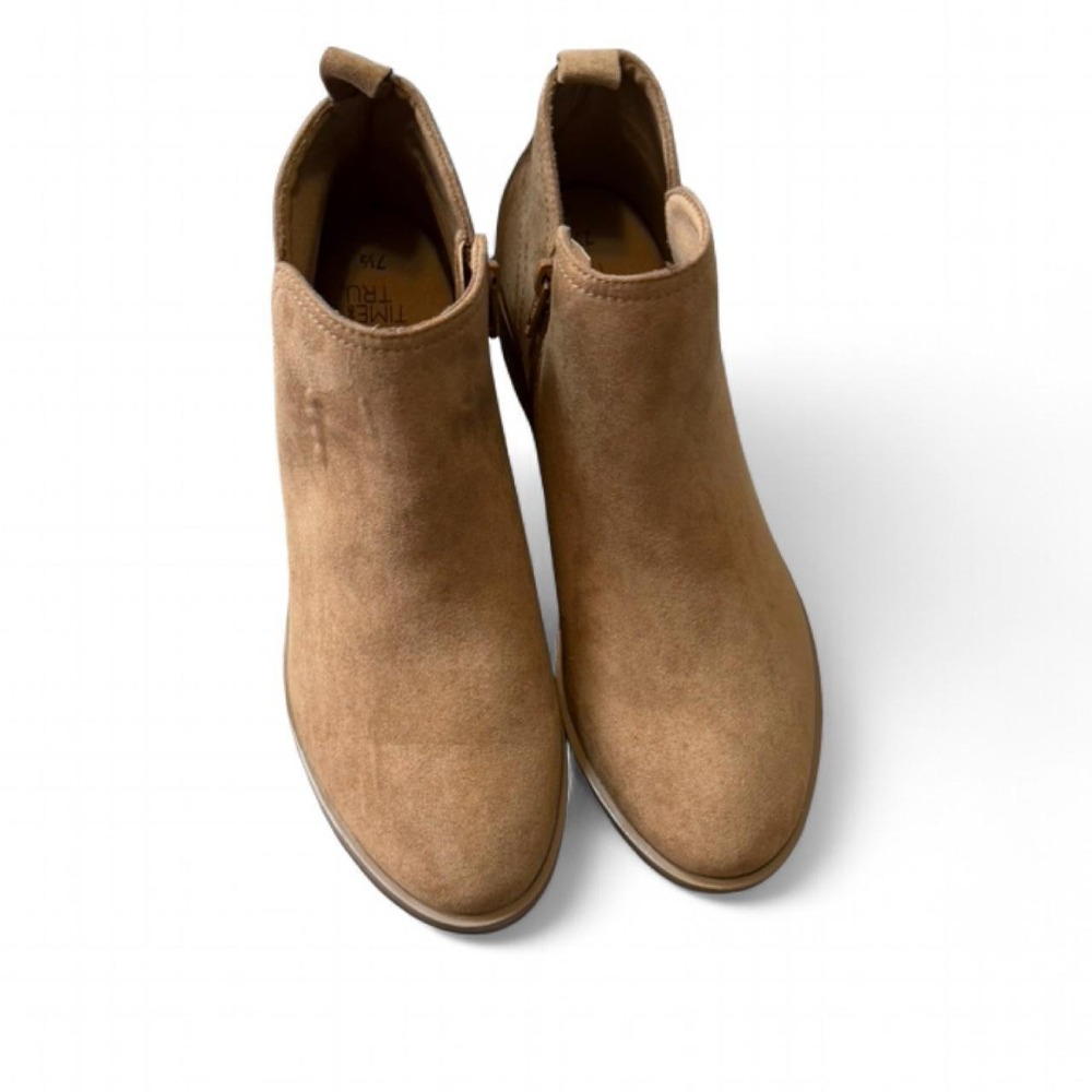 Time and Tru More Foam Faux Suede Ankle Boots, Women's‎ Size 7.5